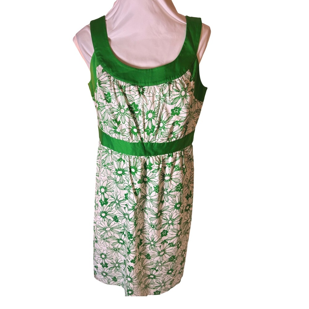 Vintage Green Floral Print Sleeveless Cotton Blend Dress SZ 14 Elphaba dress